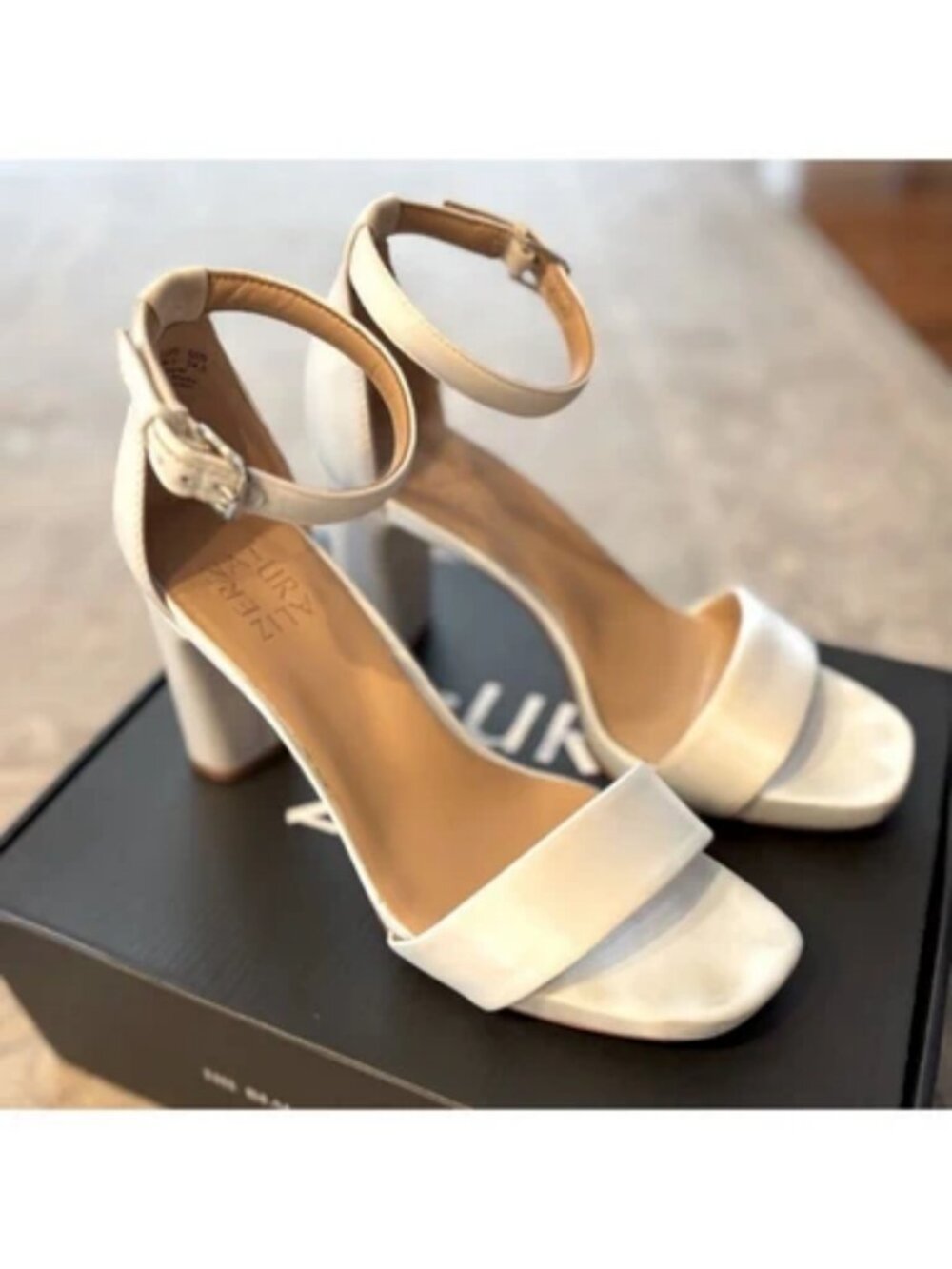 Naturalizer White Ankle Strap Heels